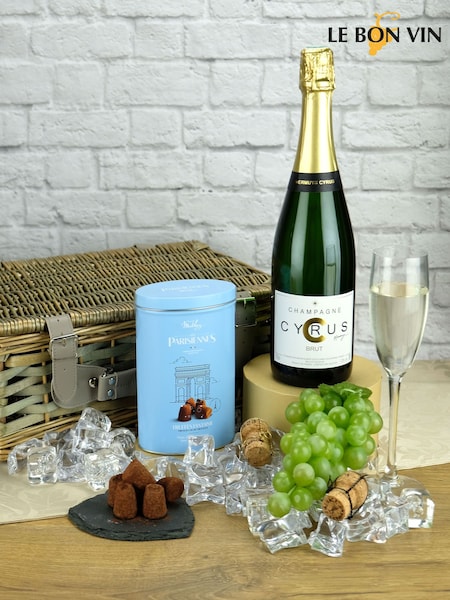 Le Bon Vin Champagne And Chocolate Truffles Gift Hamper (602682) | £71