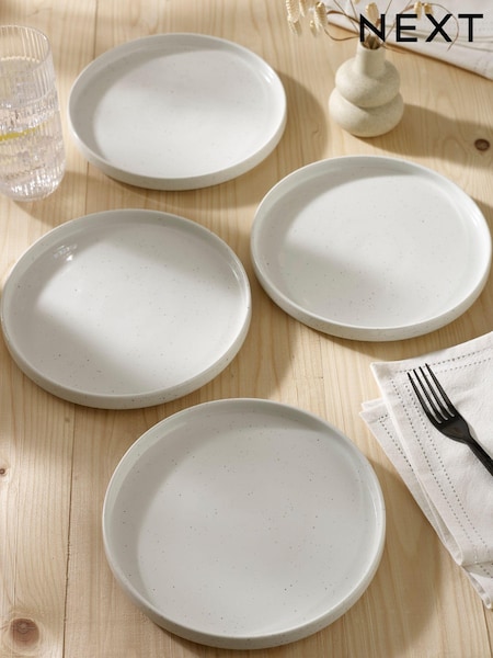 Cream Hayden Speckle Dinnerware Set of 4 Side Plates (603730) | £24