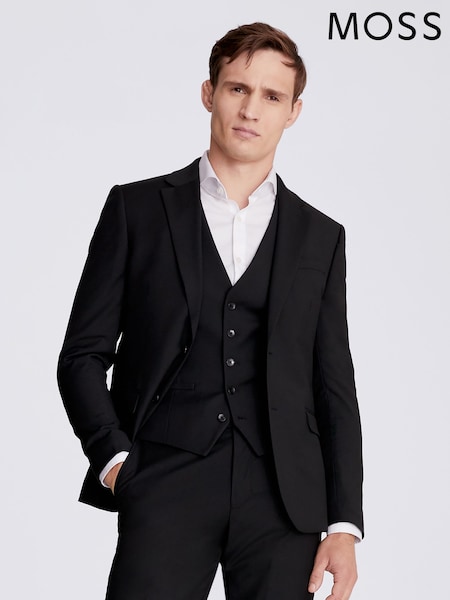 MOSS Black Slim Stretch Suit (603906) | £119