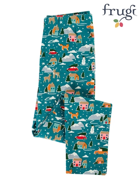 Green - Frugi Libby Printed Leggings