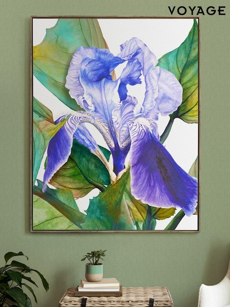 Voyage Grey Darwen Cornflower Framed Canvas (604602) | £360