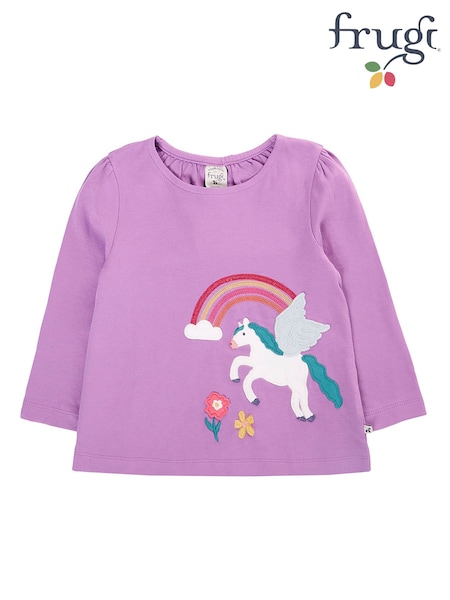 Purple - Frugi Caris Applique Top