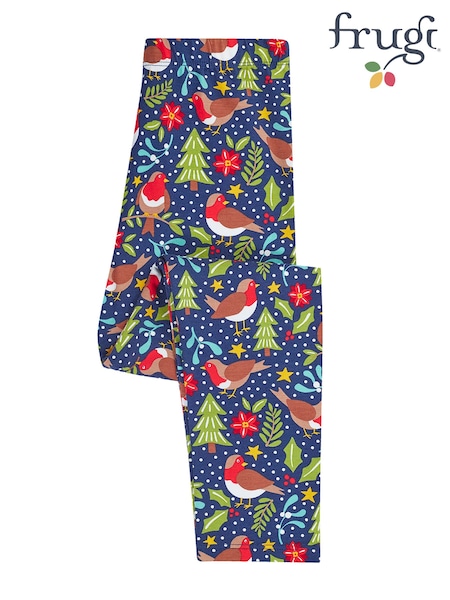 Navy Blue - Frugi Libby Printed Leggings