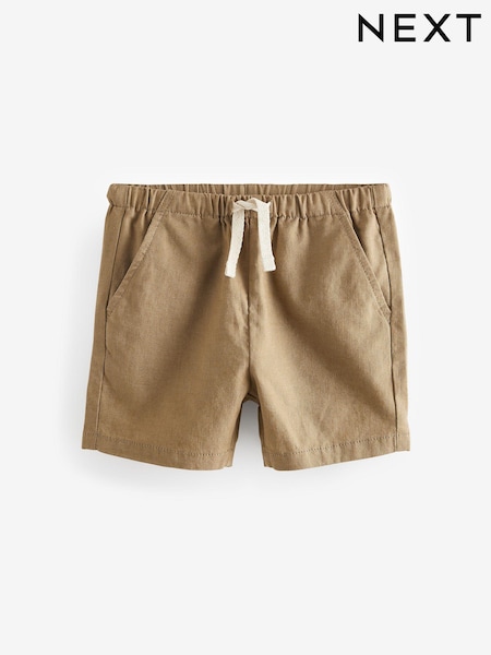 Tan Brown Linen Blend Pull-On Shorts (3mths-7yrs) (605412) | £6.50 - £8.50
