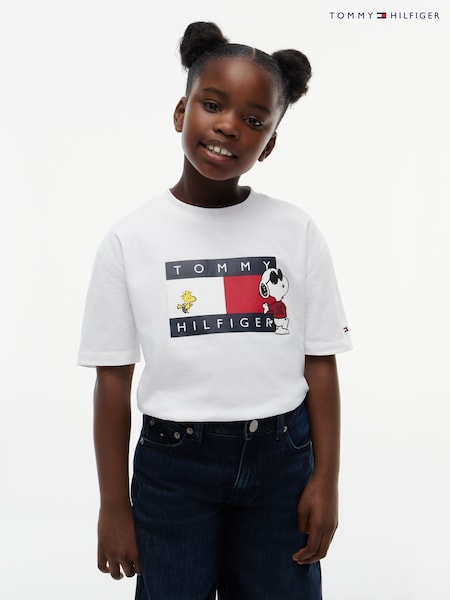 White - Tommy Hilfiger Peanuts® Flag Graphic Jersey T-shirt