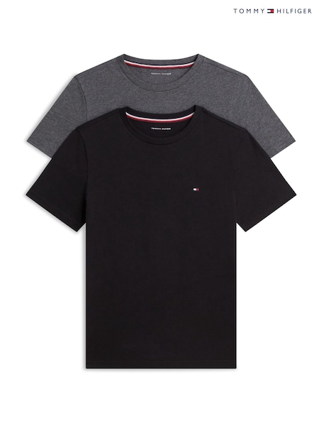 Black - Tommy Hilfiger Signature Jersey Lounge T-shirts 2-pack