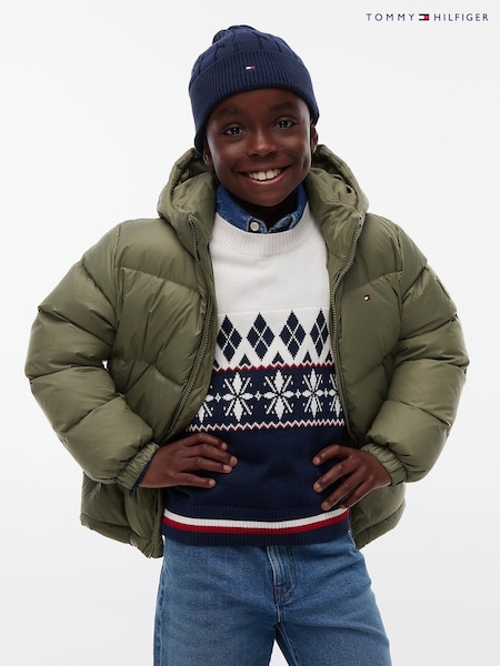 Green - Tommy Hilfiger Essential Down Hooded Jacket