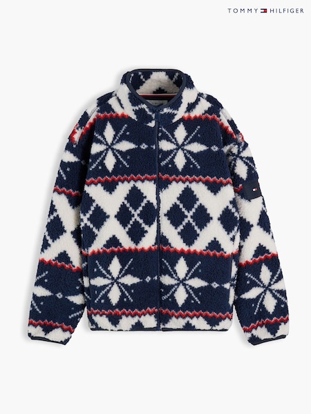 White - Tommy Hilfiger Fair Isle Polar Fleece Jacket
