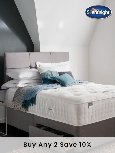 Silentnight White Pocket Geltex 3000 Medium Divan Set and Headboard (606880) | £1,265 - £1,595