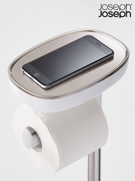 Joseph Joseph Silver EasyStore Butler Standing Toilet Paper Holder (607293) | £45