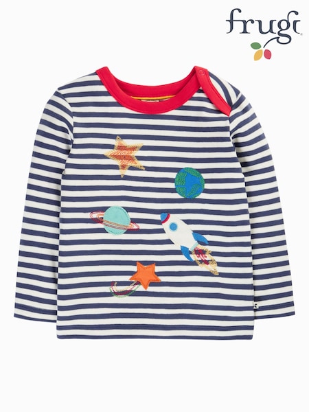 Blue - Frugi Orion Applique Top