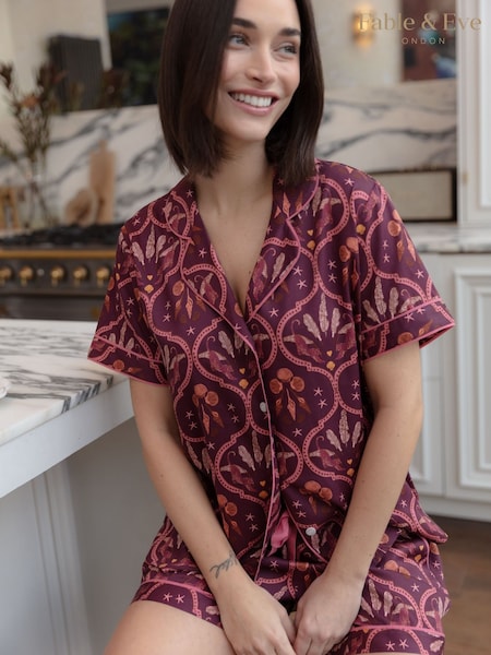 Pink - Fable And Eve Geo Print Short Pyjamas Set