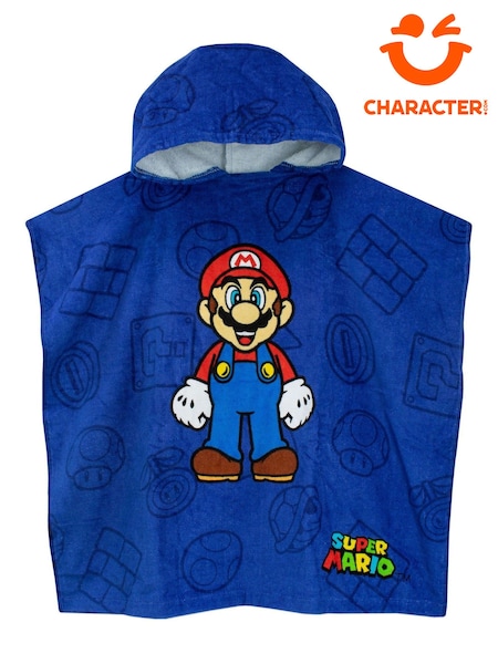 Character Blue Super Mario 100% Cotton Towel Poncho (608533) | £17