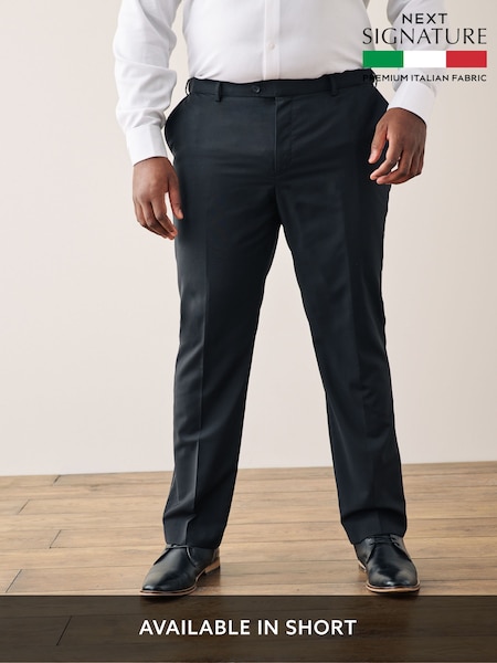 Black Regular Fit Signature Tollegno Wool Suit: Trousers (609563) | £69