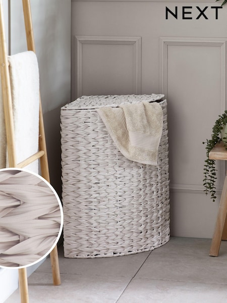Cream Hepworth Wicker Corner Hamper Laundry (609759) | £55