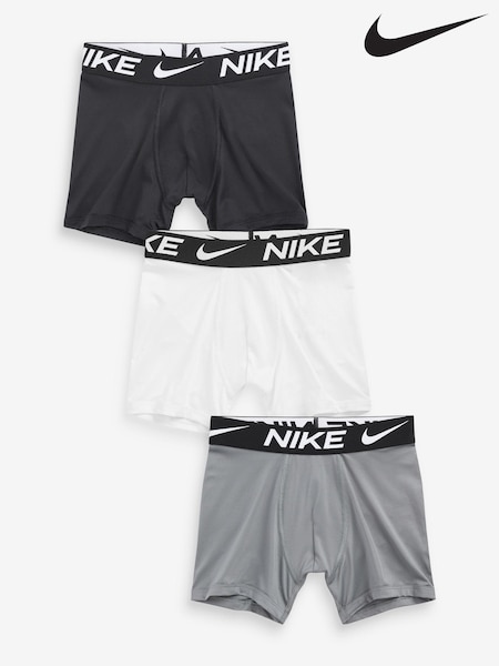 Nike Black/White/Grey Dri-FIT Kids Boxers 3 Pack (610439) | £24