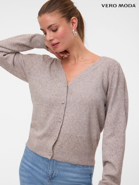 Cream - Vero Moda Short Sleeve V-neck Cardigan