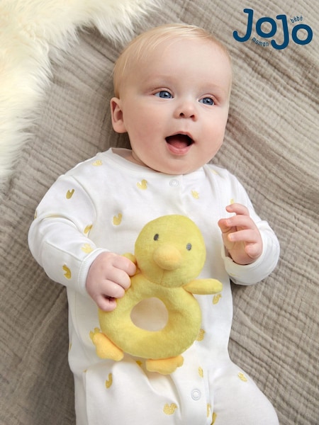JoJo Maman Bébé Duck Plush Ring Rattle (610862) | £8.50