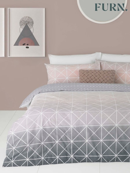 furn. Grey Spectrum Geometric Line Reversible Duvet Cover and Pillowcase Set (610894) | £16 - £32