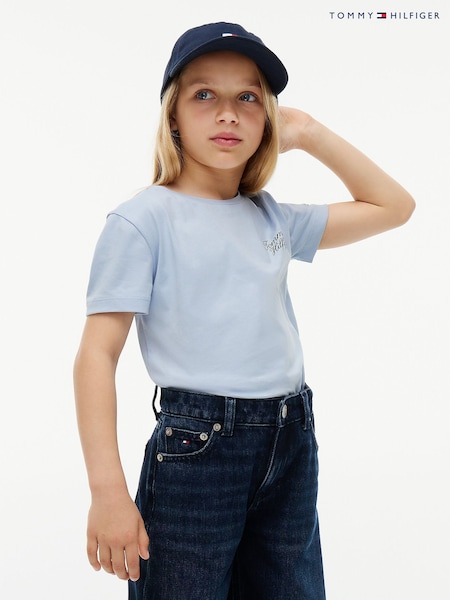 Sky Blue - Tommy Hilfiger Logo Crew Neck T-shirt