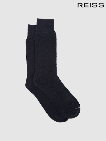 Reiss Navy Alers Cotton Blend Terry Towelling Socks (611205) | £12