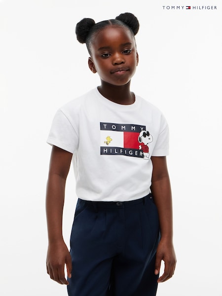 White - Tommy Hilfiger Peanuts® Flag Graphic Relaxed T-shirt