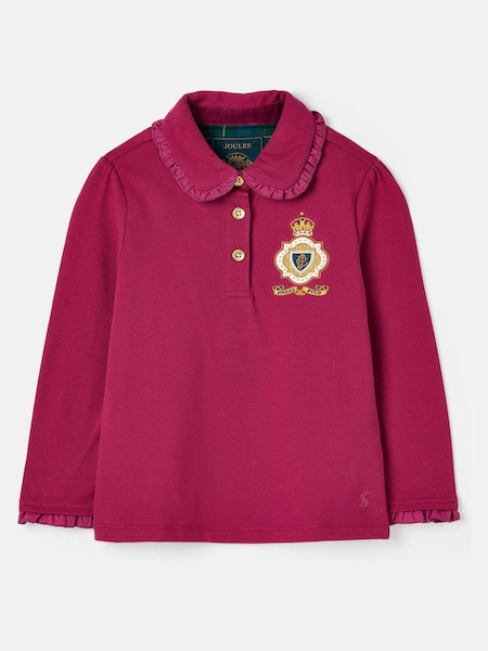 Joules Rylie Red Long Sleeved Polo Shirt (611442) | £8 - £9