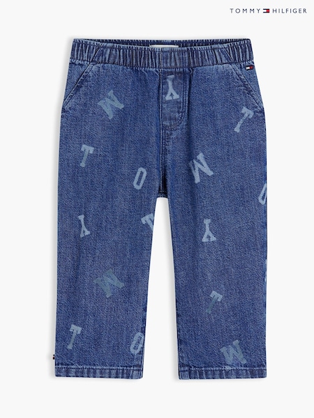Blue - Tommy Hilfiger Logo Elasticated Waist Jeans