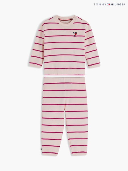 Pink - Tommy Hilfiger Heart Flag Sweatshirt And Joggers Set