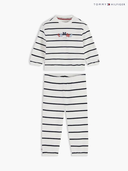 White - Tommy Hilfiger Heart Flag Sweatshirt And Joggers Set
