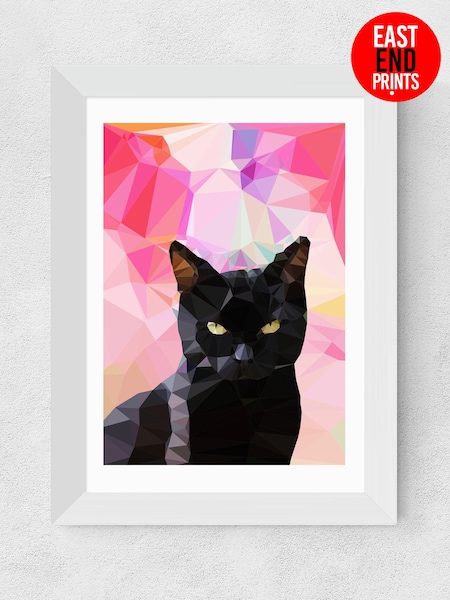 White Black Cat by Studio Cockatoo Framed Print (612420) | £50 - £130