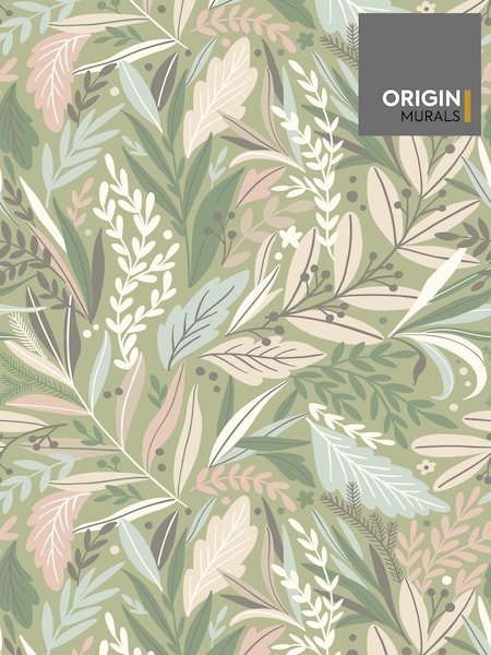 Origin Murals Patterned Leaves Repeatable 2.8m Wall Mural