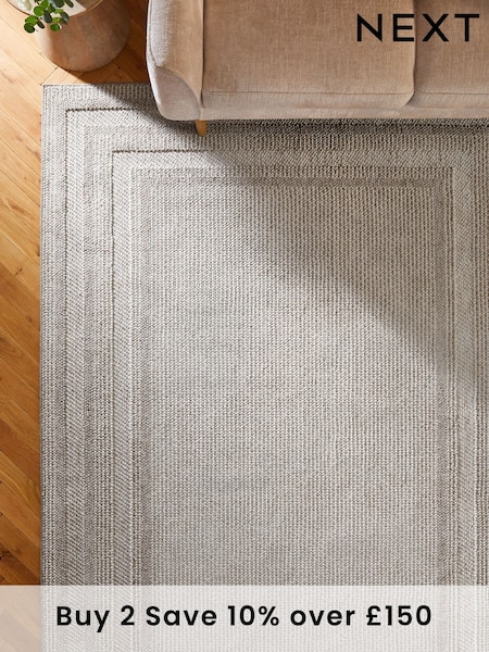 Natural Albie Bobble Border Rug (612840) | £45 - £235