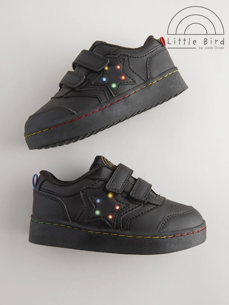 Little Bird by Jools Oliver Black Back to School Light Up Trainers (613534) | £30 - £36