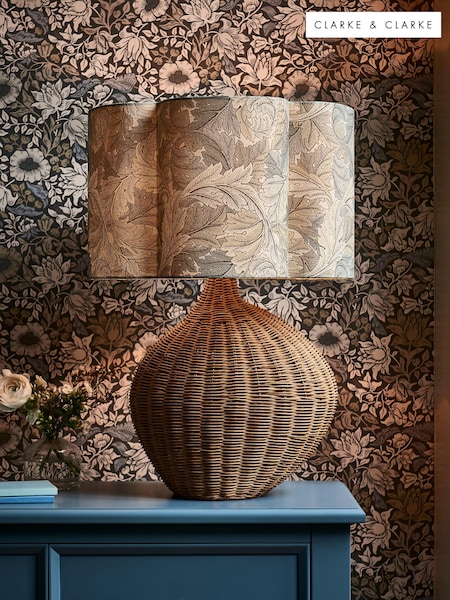 Clarke and Clarke Natural/Cream Arya Wicker Table Lamp (614647) | £130
