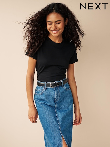 Black Essential Pure Cotton Short Sleeve Crew Neck T-Shirt (614814) | £6