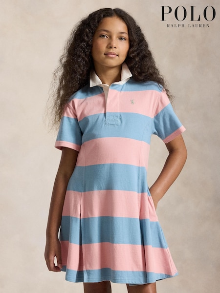 Pink - Polo Ralph Lauren Block Stripe Rugby Dress