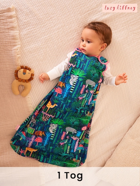 Lucy Tiffney Tropical Animals Print 1 Tog 100% Cotton Baby Sleep Bag (616008) | £26 - £30