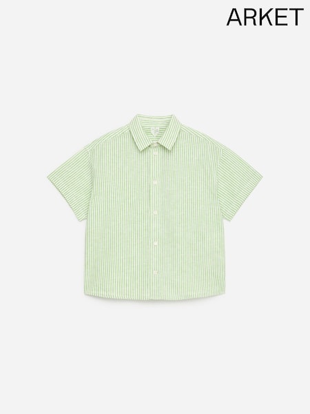 Green - Arket Linen Blend Shirt