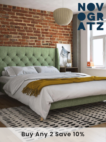 Novogratz Green Her Majesty Linen Bed (617046) | £329