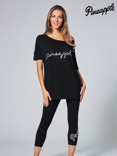 Pineapple Black Loose Fit Jersey T-Shirt (617209) | £24