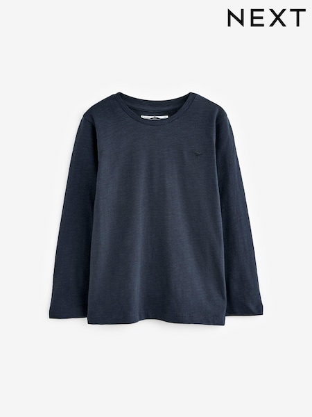 Navy Long Sleeve Plain T-Shirt (3mths-7yrs) (618188) | £4 - £6