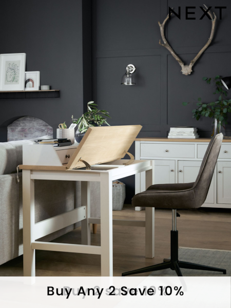 Cream Malvern Oak Effect Storage Desk (620171) | £335