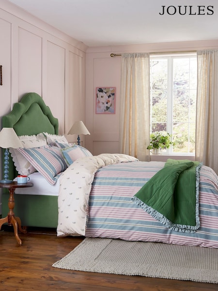 Joules Come Rain Or Shine Striped Reversible Duvet Set
