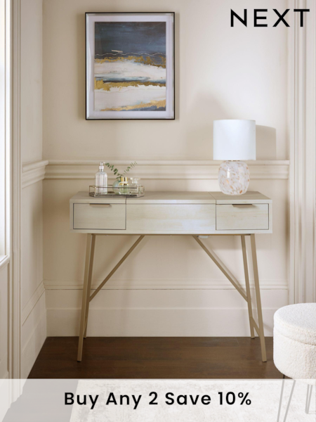 White Bronx Oak Effect 2 Drawer Dressing Table (621062) | £299