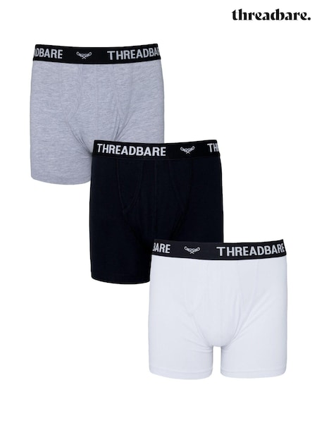 Threadbare White A-Front Trunks 3 Packs (621357) | £18