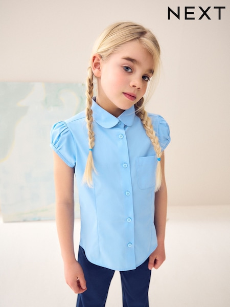 Blue Puff Sleeve School Blouse (3-16yrs) (621395) | £5 - £10