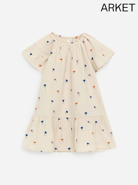 Cream - Arket Embroidered Frill Dress