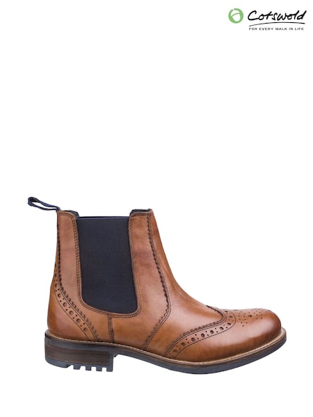 Cotswold Brown Cirencester Chelsea Brogue Boots (622476) | £73