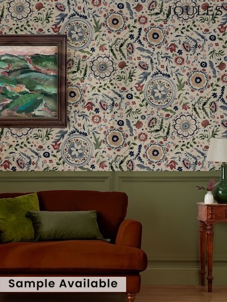 Joules Festival Flowers Antique Wallpaper